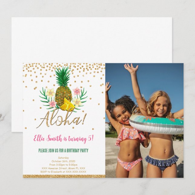 Convite Fotográfico para Crianças de Aniversário d (Frente/Verso)