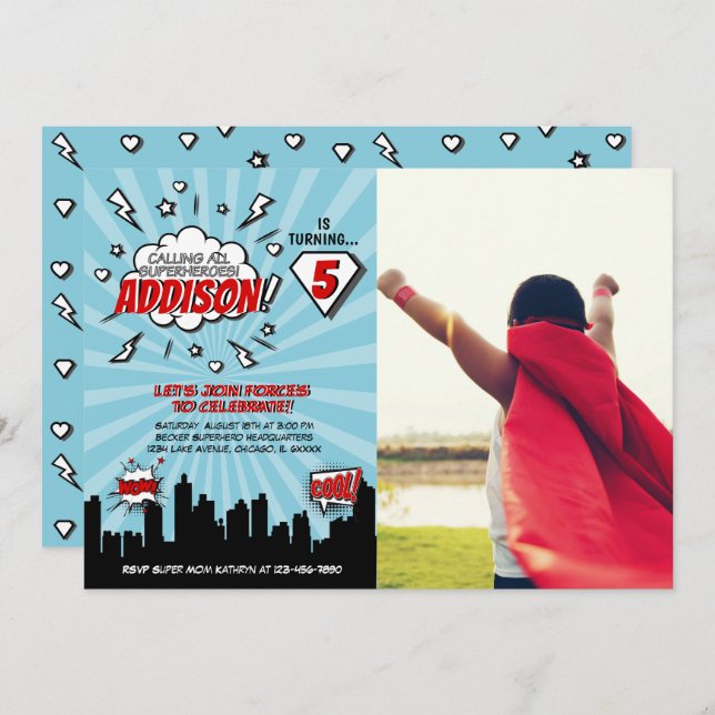 Convite Fotográfico para Festa de aniversário de S (Frente/Verso)