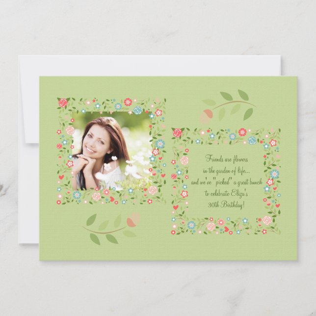 Convite Fotográfico para Flores de Jardim (Frente)