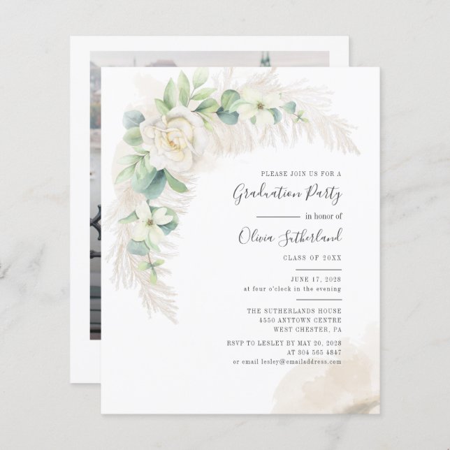 Convite Fotográfico para Graduação 2025 Pampas Gra (Frente/Verso)