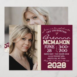 Convite Fotográfico para Graduação de Burgundy e C