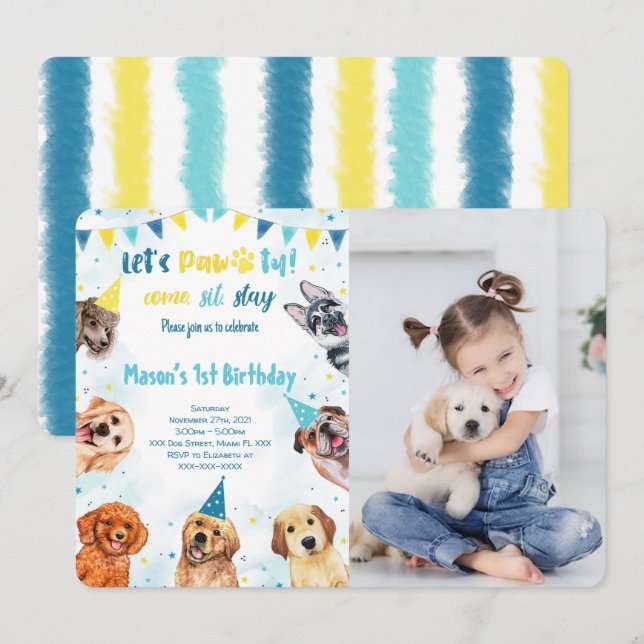 Convite Fotográfico para Puppy (Frente/Verso)