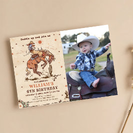 Convite Fotográfico Wild West Rodeo Cowboy Anivers