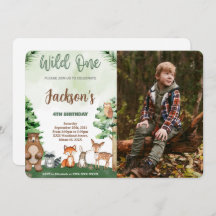 Convite Fotográfico Woodland Birthday