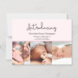 Convite Fotos de Bebê Rosa Introduzindo script Personaliza