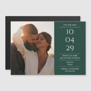 Convite Fotos de Casamento Modernas em Verde Esmeralda par