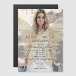 Convite Fotos em Dourado para Festa de Quinze Anos