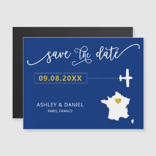 Convite França Wedding Save the Date Card, Map