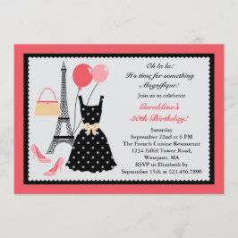 Convite francês do aniversário da forma