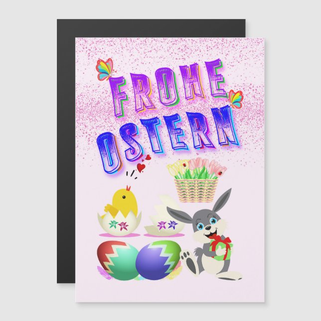 Convite Frohe Ostern (Frente/Verso)