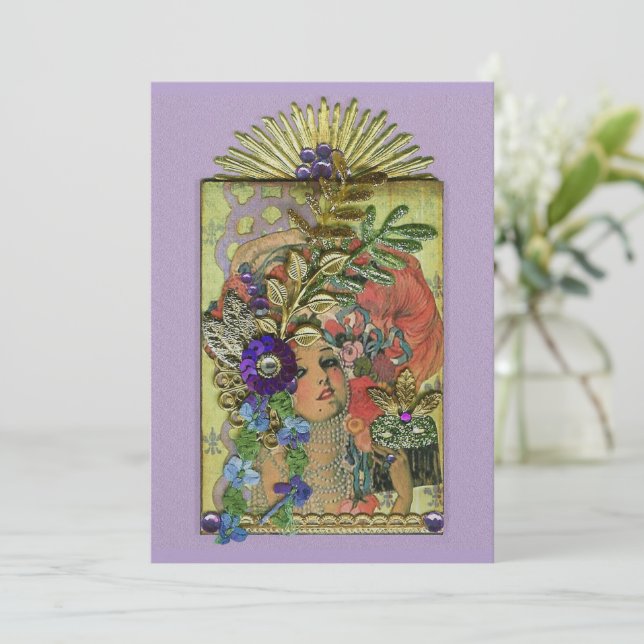 Convite Frolic Mardi Gras (Em pé/Frente)