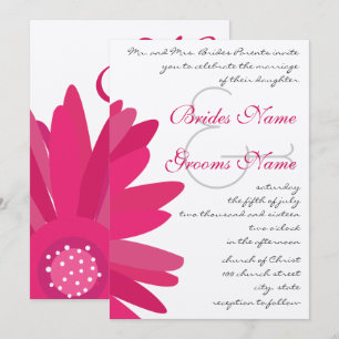 Convite Fuchsia Gerber Daisy Wedding