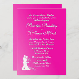 Convite Fuchsia Wedding