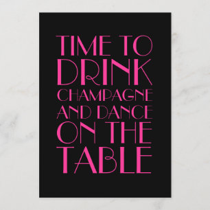 Convite fúcsia de Bachelorette dos anos 20 rujir