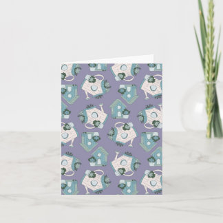 Convite Fun Birdhouse Design Purple Blue White