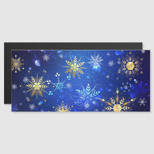 Convite Fundo Azul de NATAL com Flocos de Neve Dourados