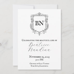 Convite Funeral Barroco com Foto