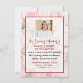 Convite Funeral - Buquê de Rosas Rosa Suaves