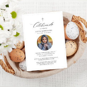 Convite Funeral Espanhol de Foto Cruzada Minimalis