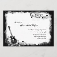 Convite Funky de Quinceanera da música da guitarra
