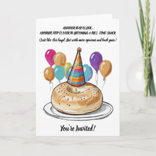 Convite Funny Bagel Birthday com Vibes do Partido