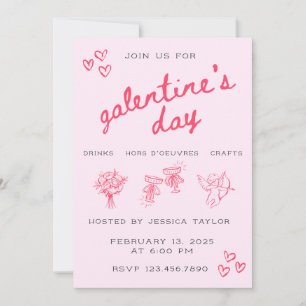 Convite Galentine’s Day Feminino