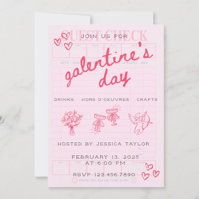 Convite Galentine’s Day para Amigas (Frente)