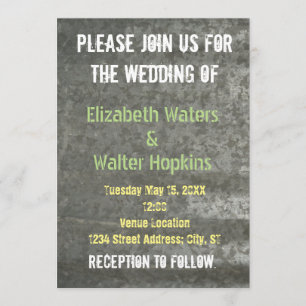 Convite galvanizado do casamento da chapa metálica