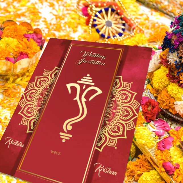 Convite Ganesha para casamento hindu indiano (Criador carregado)