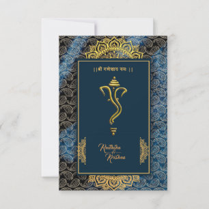 convite Ganesha para casamento hindu indiano