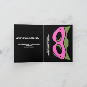 Convite Garoto Super-Herói Avatar e máscara do jogo Rosa e