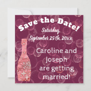 Convite Garrafa de Champanhe Rosé Espumante & Estr