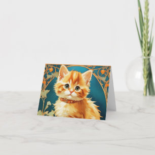 Convite Gato Art Nouveau de Alphonse Mucha