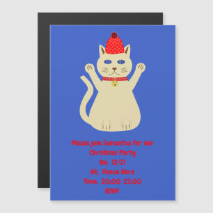Convite Gato de Natal Bonito Personalizado
