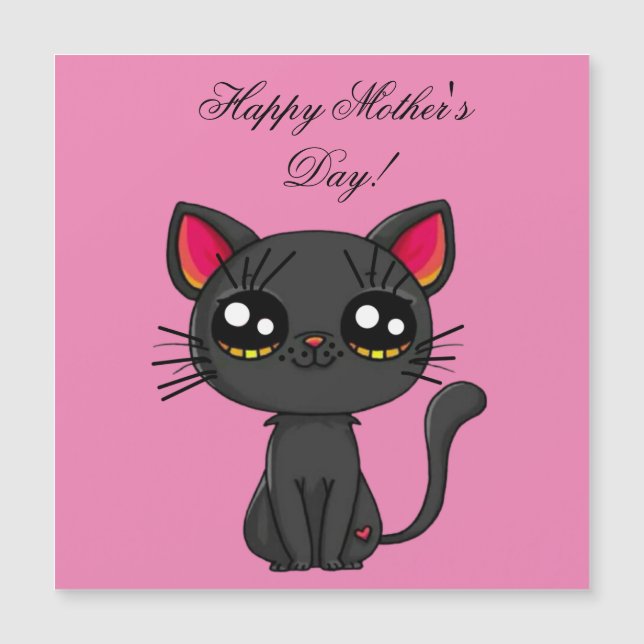 Convite Gato Feliz Dia das Mães  (Frente)