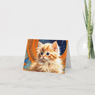Convite Gato Laranja Art Nouveau de Alphonse Mucha