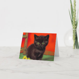 Convite Gato Preto Estilo Van Gogh