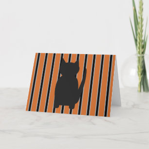 Convite Gatos preto de silhuetas no Halloween e Rico