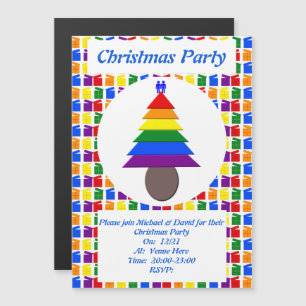 Convite Gay Men Rainbow Christmas Tree e apresenta persona