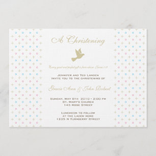 Convite gêmeo do batismo do menino e da menina