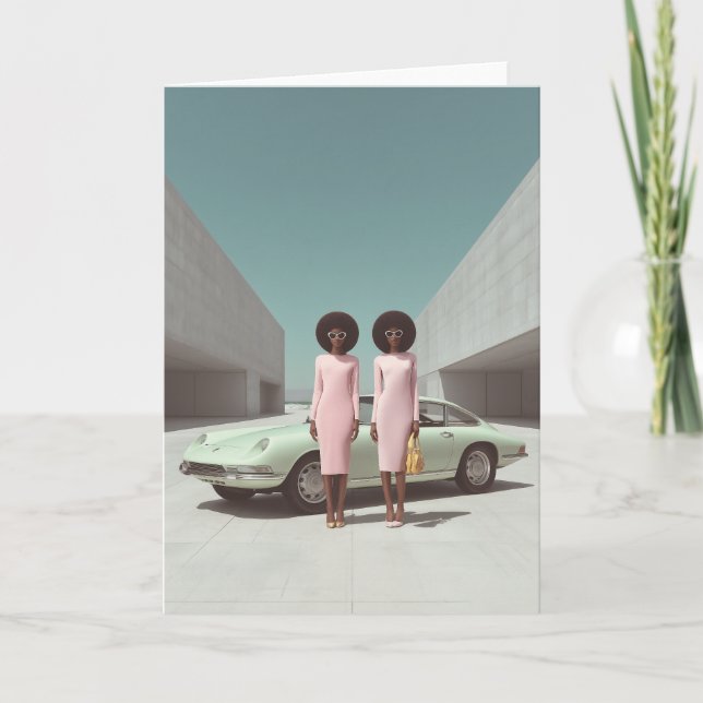 Convite Gêmeos Minimalistas Retroquicos (Frente)