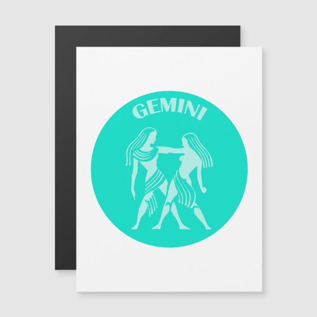 Convite Gemini, Sinal Zodiac, Horoscópio, Astrologia (Frente/Verso)