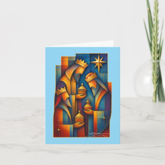 Convite Geometric Magi - Three Wise Men Christmas Star Art (Frente)