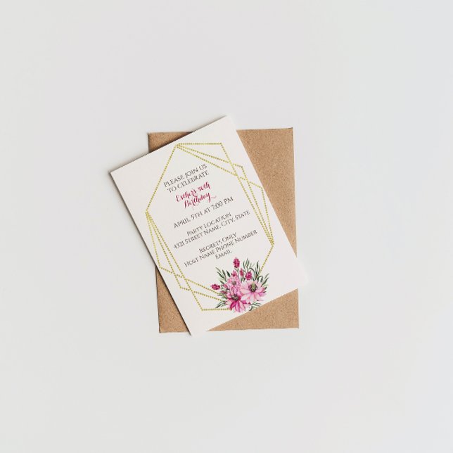 Convite Geométrico de Aniversário (Criador carregado)