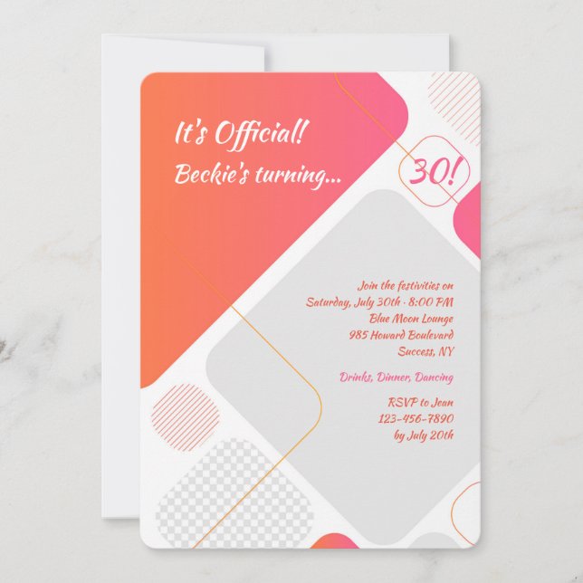 Convite Geométrico Glória (Frente)