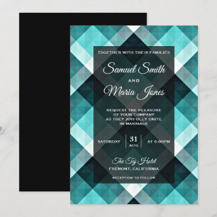 Convite Geométrico para Casamento de Abstrato de T
