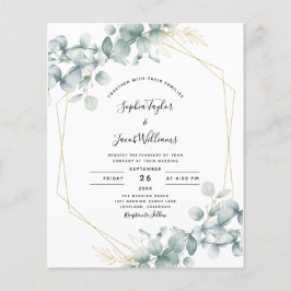 Convite Geométrico para Casamento Eucalyptus