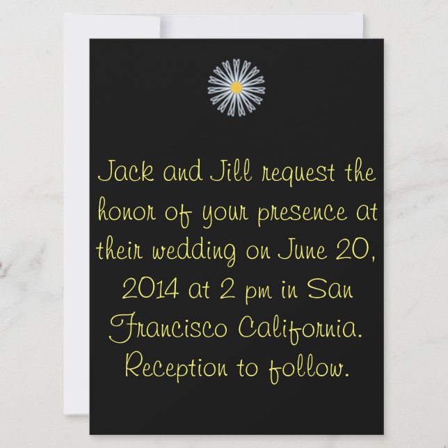 Convite Gerber Daisy Wedding (Frente)