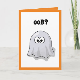 Convite Ghost Confuso Diz "Oob"? Cartoon de Dia de as Brux