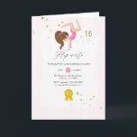 Convite Ginástica rosa e Dourada 16ª Festa de aniversário<br><div class="desc">A ginástica de brilho cor-de-rosa e dourada criou o 16º convite de festa de aniversário da menina com uma tipografia elegante,  personalizável para seus detalhes de evento.</div>